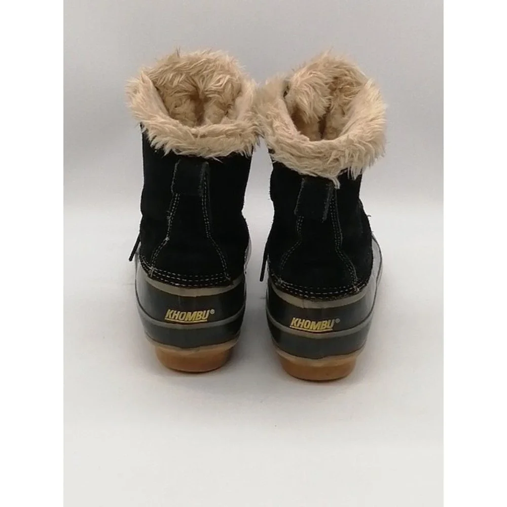 Khombu Boots Womens Blaire Black 9 Winter Shoe Steel Shank Suede Sherpa Lining